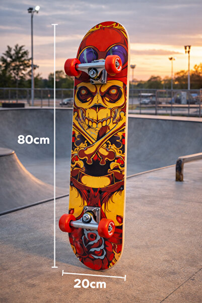 düşler oyuncak dünyası Üstü Zımparalı Ahşap Kaykay 80 cm (10 yaş ve üzeri içi...