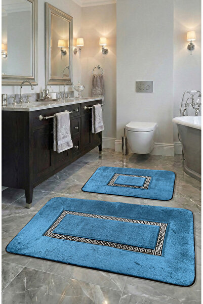 FeelHome Ultra Luxury 2-Piece Bath Mat Set - Meram Non-Slip Base, Absorbent L...