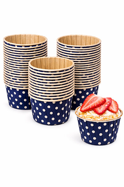 Delvos 25 قطعة من قوالب الكب كيك المصنوعة من الكرافت باللون الأزرق الداكن، قو...