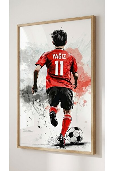 KİDEWO Dekoratif Çocuk Odası Duvar Tablosu – Kişiye Özel İsimli Futbolcu Tasarım