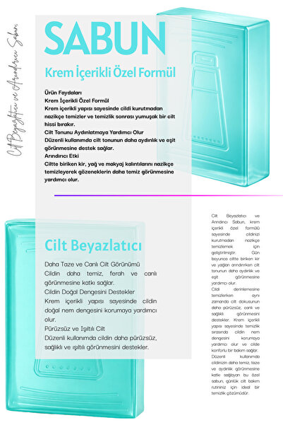 NQX PULL Cilt Beyazlatıcı & Aydınlatıcı Lekelere Karşı Etkili Krem İçerikli Arındırıcı Sabun