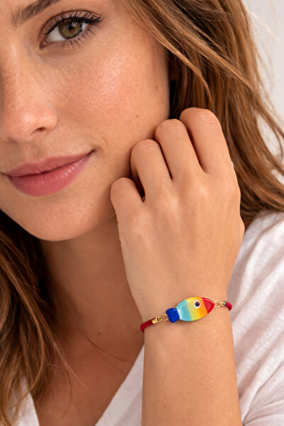 Kutcha Accessories Murano Glass Beads Fish Luck Bracelet