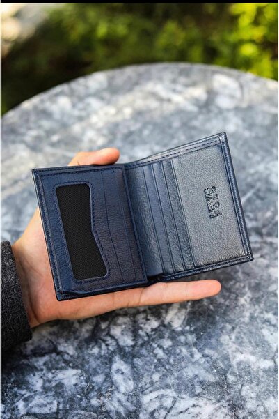 Handy Navy Blue Men's Wallet with Genuine Leather Plenty of Card Holders