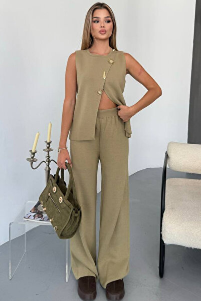 KECHİ WOMAN Gold Accessory Knitwear Set