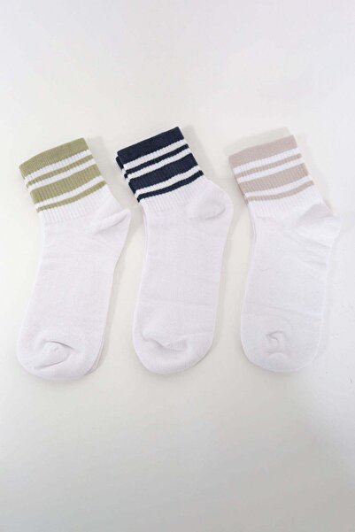 C&City Set de șosete scurte în dungi pentru bărbați, albastru Sky, 3 piese