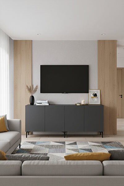 CENEYRA KA1899A - APLOS KONSOL, TV STAND, TV SEHPASI ve TV ÜNİTESİ ANTRASİT 1...