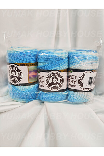 Ören Bayan SWEET BABY BATİK Ebruli El Örgü İpi (3 Adet) - Renk: 324