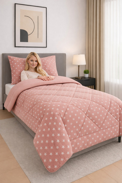 sternen glanz New Veloria Pamuklu Desenli Çift Taraflı Wellsoft Tek Kişilik Y...