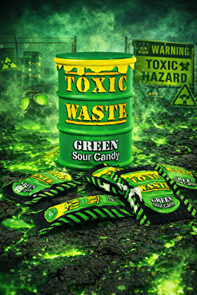 Toxic Waste حلوى حامضة سامة حلوى حامضة خضراء 42 جم