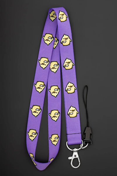 Apptakı Mor Katil Civciv Yaka Kartı Aksesuar Boyun İpi Boyun Aski İpi Telefon...