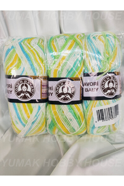 Ören Bayan FAVORİ BABY Ebruli El Örgü İpi (3 Adet) - Renk: 660