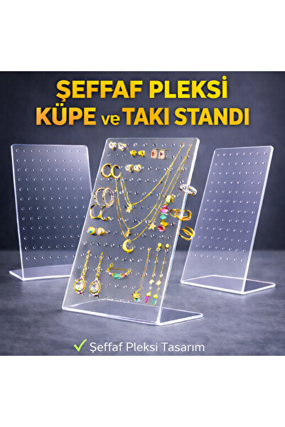 Takıcınız ŞEFFAF PLEKSİ KÜPE ve TAKI STANDI
