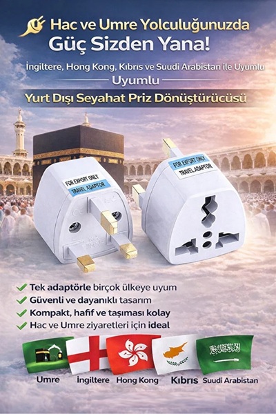 Derwell 3 Pinli US/UK/AU/DE/EU Fiş Adaptörü Abd Euro Avrupa Hac-Priz Seyahat ...