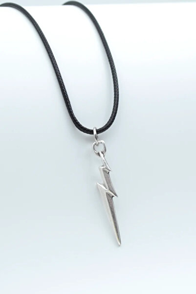 ıdr Şimşek - The Flash Gümüş Kaplama Deri İp Kolye