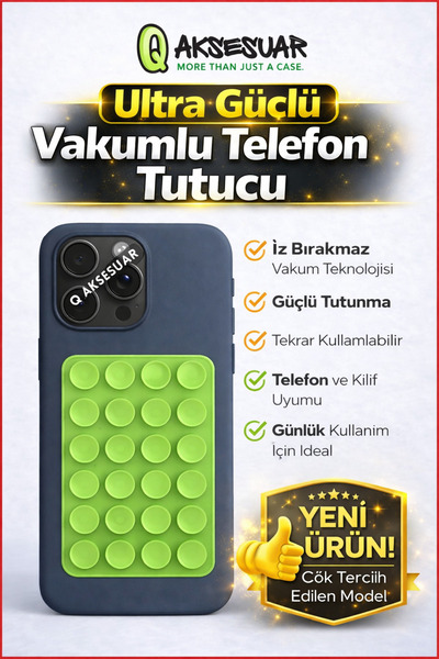 Q Aksesuar Silikon Vakumlu Telefon Tutucu, Cep Telefonu için Silikon Yapışkan...