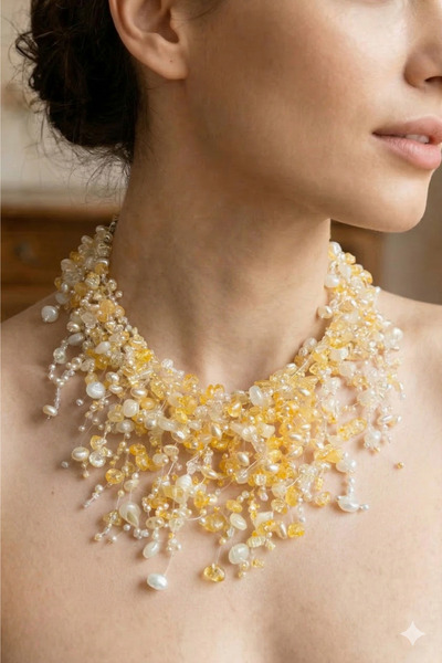 PETEK AKSESUAR SAÇAKLI TASARIM KOLYE