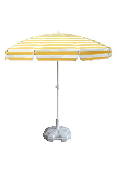 ODS Plaj Şemsiyesi Çizgili 200 Cm Çap 10 Telli 20lt Bidonlu Taşıma Çantası He...