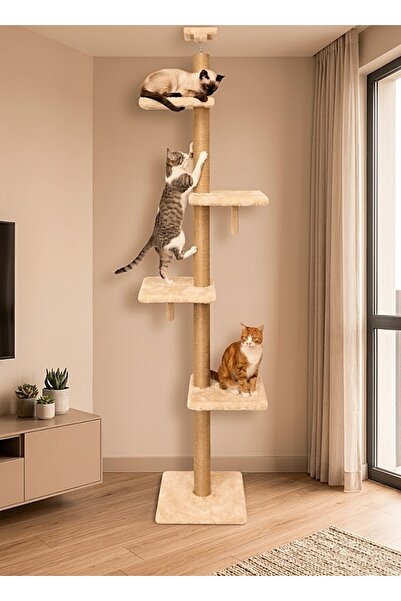 Turkuaz Tırmalama Tr2001 Turkuaz Tırmalama Tavan Boyu Kule Kedi Evi Tırmalama