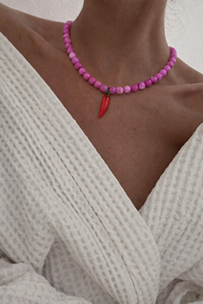 Markiz Takı Doğal Taş Murano Cam Figür Tasarım Kolye