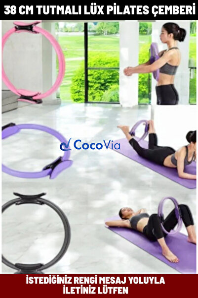 CocoVia 38 Cm Pilates Çemberi,Plates Halkası Spor Egzersiz Aleti Özel Tutmalı...