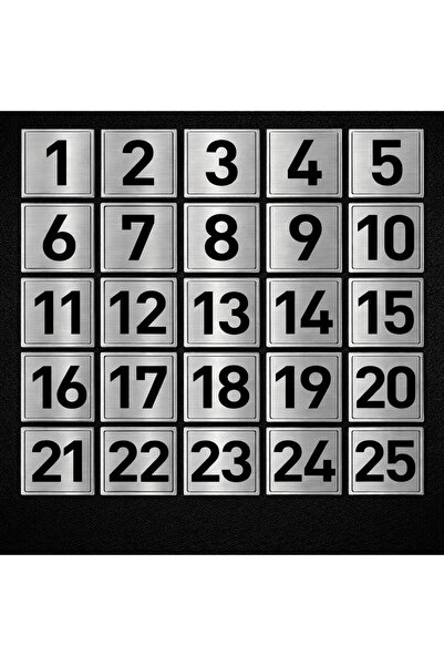 Outdoor One Silver Metal Cabinet Number 1–25 |   School Office Gym 5X5Cm