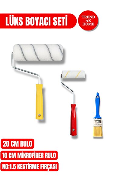 AKRSYAPI طقم رولة دهان مكون من 3 قطع (رولة + فرشاة + رولة إصبع)