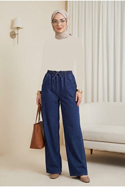 HİJABAYA Φαρδύ τζιν με ελαστική μέση και τσέπες