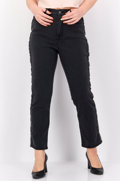 Sam Edelman Women Slim Fit Washed Stretchable High Rise Jeans, Black