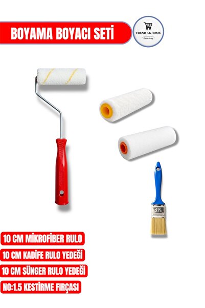 k karaaliler Iz Bırakmayan Ipek Fırça + 10cm Sünger Rulo Seti + Yedek Başlık ...