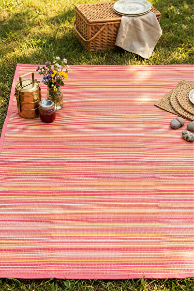 MELARİS HALI Plaj Karavan Halısı Hasır Kilim Katlanabilir Halı Balkon Teras B...