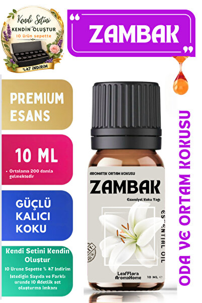 LeafFlora AromaHome Zambak - Esansiyel Uçucu Yağ - Aromatik Oda ve Ortam Koku...