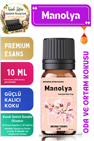 Aroma Terapi Lab Manolya- Esansiyel Koku Yağı - Oda Ve Ortam Kokusu - Aromati...