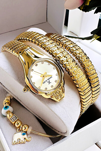 Daniel Klein Yılan Saat Model - Kadın Kol Saati, Su Geçirmez Gold Gümüş Çelik...