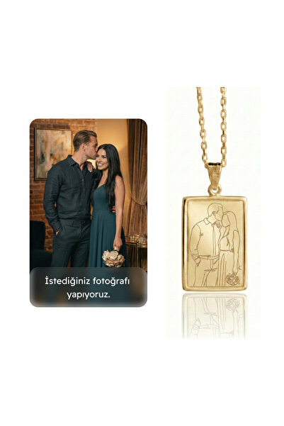 Ashak Accessories Kişiye Özel Kadın 925 Ayar Gümüş Zincirli İsteğe Özel Hatır...