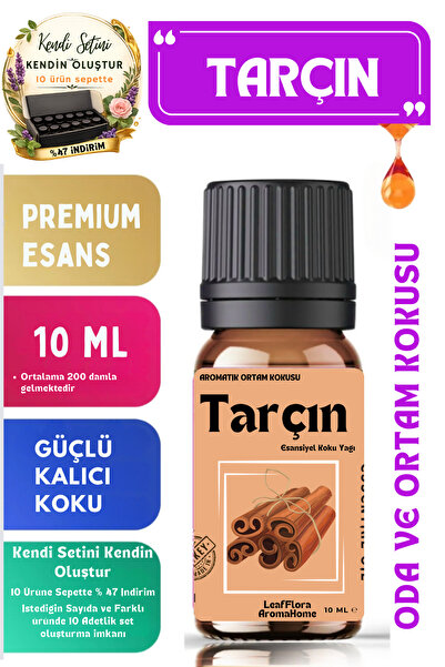 LeafFlora AromaHome Tarçın - Esansiyel Koku Yağı - Aromatik Oda ve Ortam Koku...