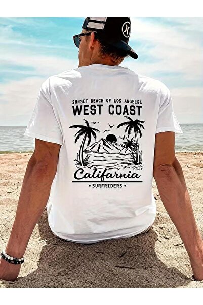 Oksit West Coast Surfriders California Printed Men's Unisex Oversized T-Shirt...