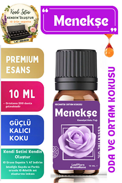 LeafFlora AromaHome Menekşe - Esansiyel Uçucu Yağ - Aromatik Oda ve Ortam Kok...