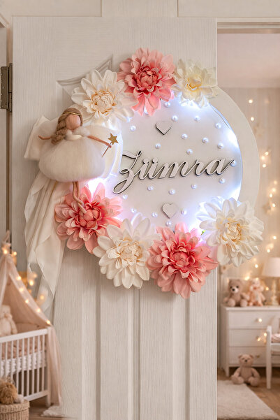 Işıltı Atalier Perili Ledli bebek kapı süsü