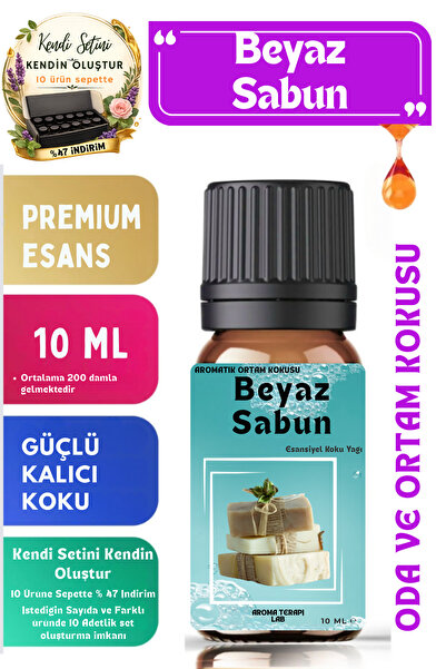 Aroma Terapi Lab Beyaz Sabun - Esansiyel Koku Yağı - Oda Ve Ortam Kokusu - Ar...