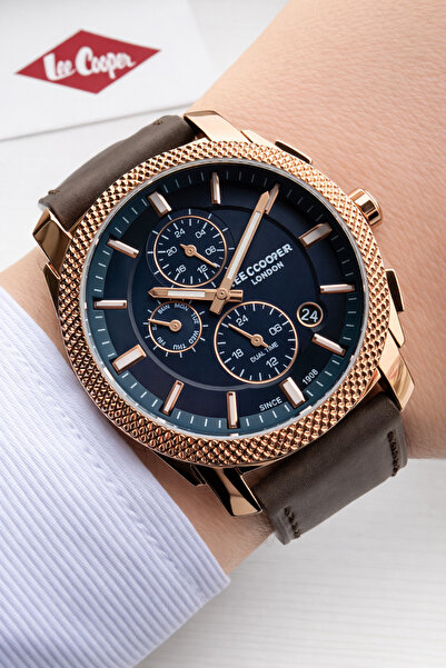 Lee Cooper Leather Cord Inner Functions Active 5 Atm Water Resistant Men Wris...