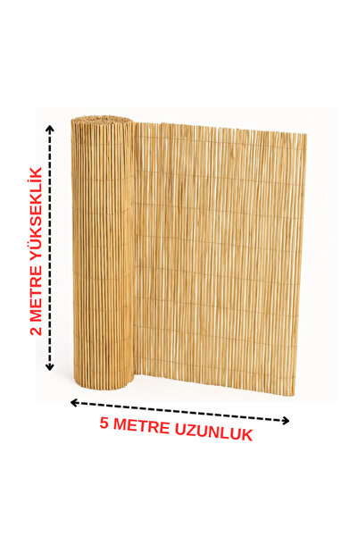 AYGHOME Doğal Hasır Kamış Çit 2x5 Metre Bahçe Çiti & Balkon Çiti Gölgelik ve ...