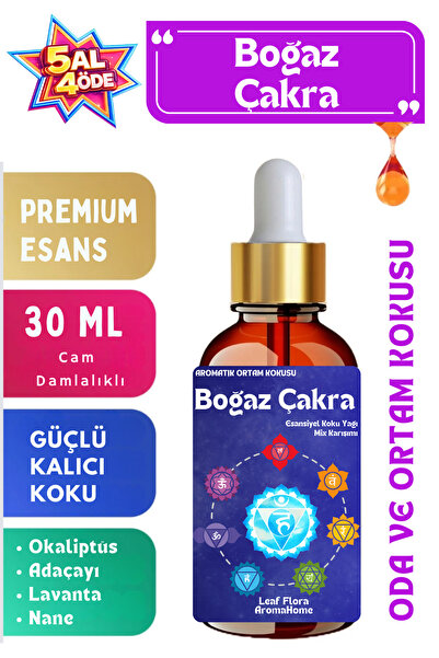 LeafFlora AromaHome Boğaz Çakra - Esansiyel Koku Yağ Karışımı - Oda Ve Ortam ...