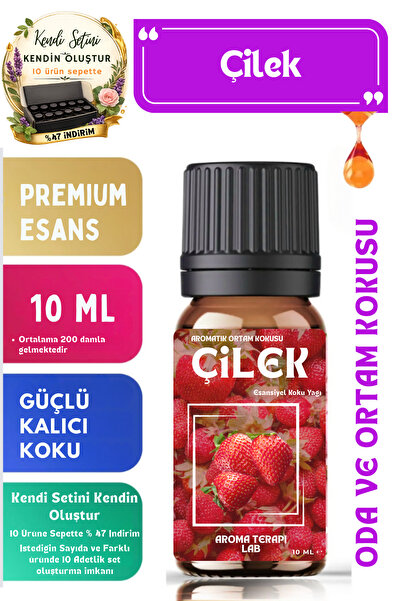 Aroma Terapi Lab Çilek - Esansiyel Koku Yağı - Oda Ve Ortam Kokusu - Aromatik...