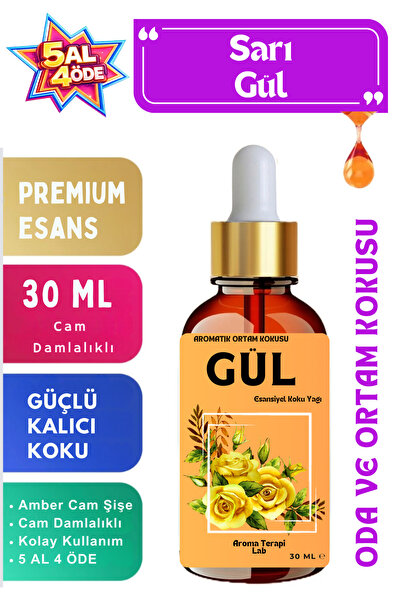 Aroma Terapi Lab Gül - Esansiyel Koku Yağı - Oda ve Ortam Kokusu - Aromatik U...