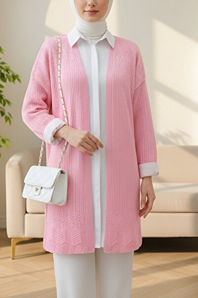 Modamorfo Φούστα Με σχέδιο δαντελωτή πλέξη Ζακέτα -ροζ