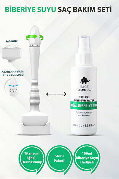 ELAMOUR ديرماستامب قابل للتعديل مع 140 إبرة تيتانيوم - ماء إكليل الجبل المضاد...