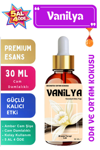 Aroma Terapi Lab VANİLYA - Esansiyel Koku Yağı - Oda ve Ortam Kokusu - Aromat...
