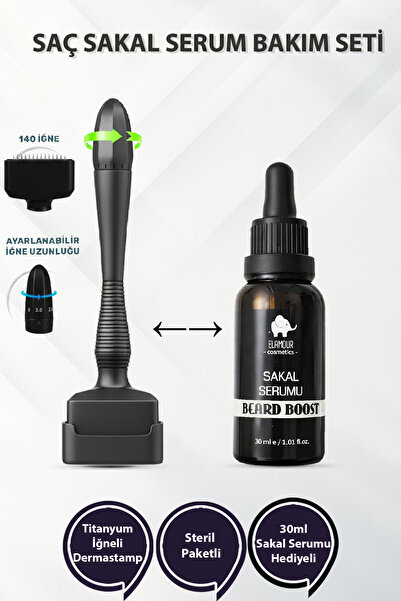 ELAMOUR 140 Titanyum İğneli Ayarlanabilir İğne Ölçülü (0.25-3.0mm) - Saç Saka...