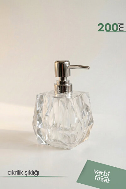 Varbifırsat Akrilik Elmas Kesim Sıvı Sabunluk 200 ml | Modern Dekoratif Tasar...