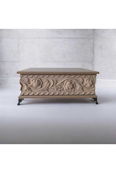 Home Ham Ahşap-Boyanabilir-Çiçek Desenli-takı-makyaj-aksesuar-Dekoratif Kutu